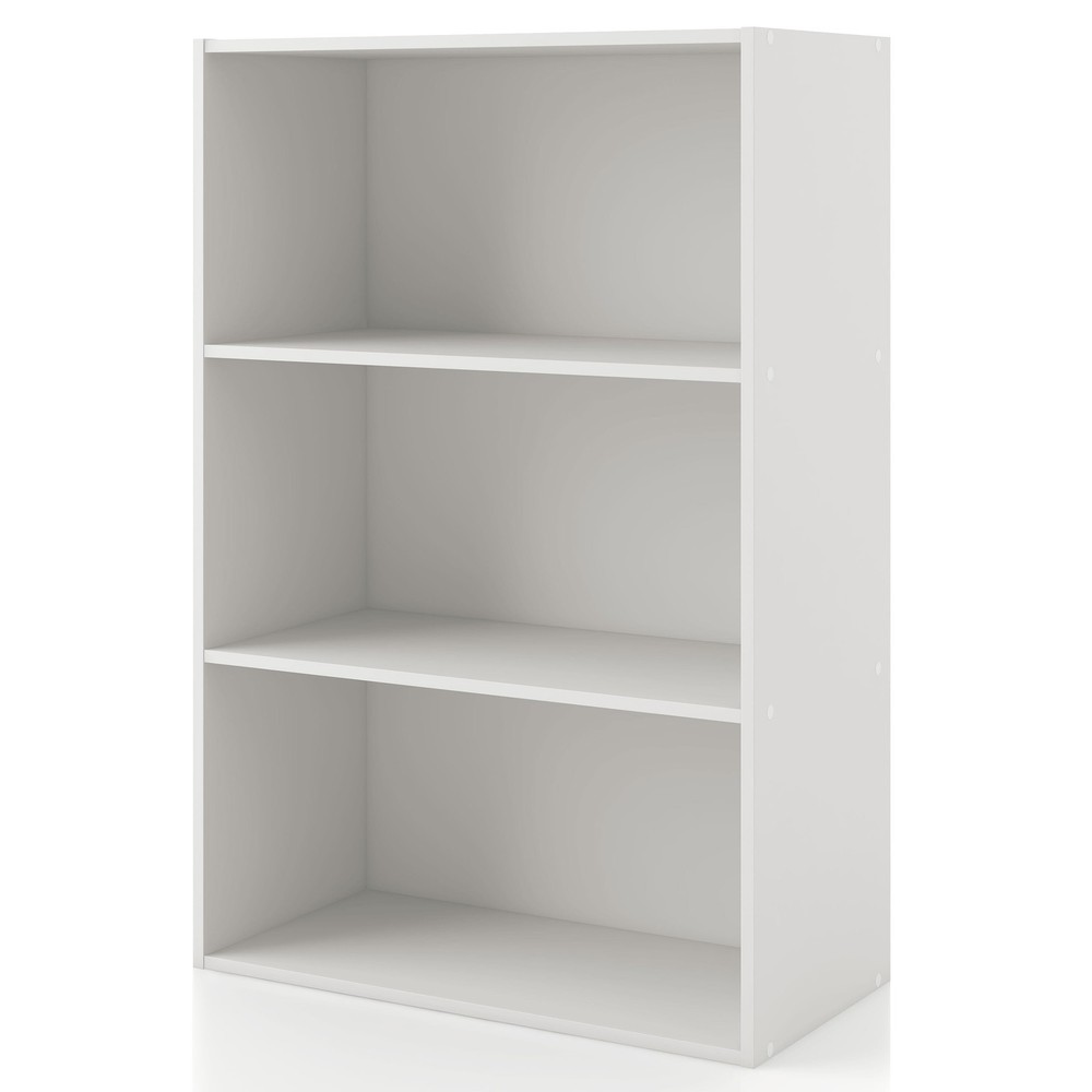 Brooks Stackable 3-Tier Wood White Bookcase