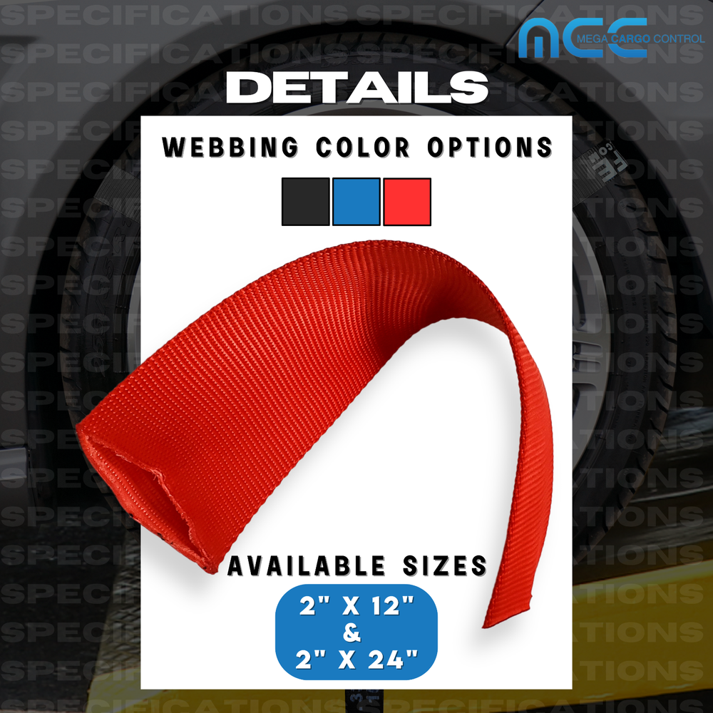 10 Pack 24" Sliding Sleeve Webbing Web Protector for 2" Ratchet Tie Down Strap