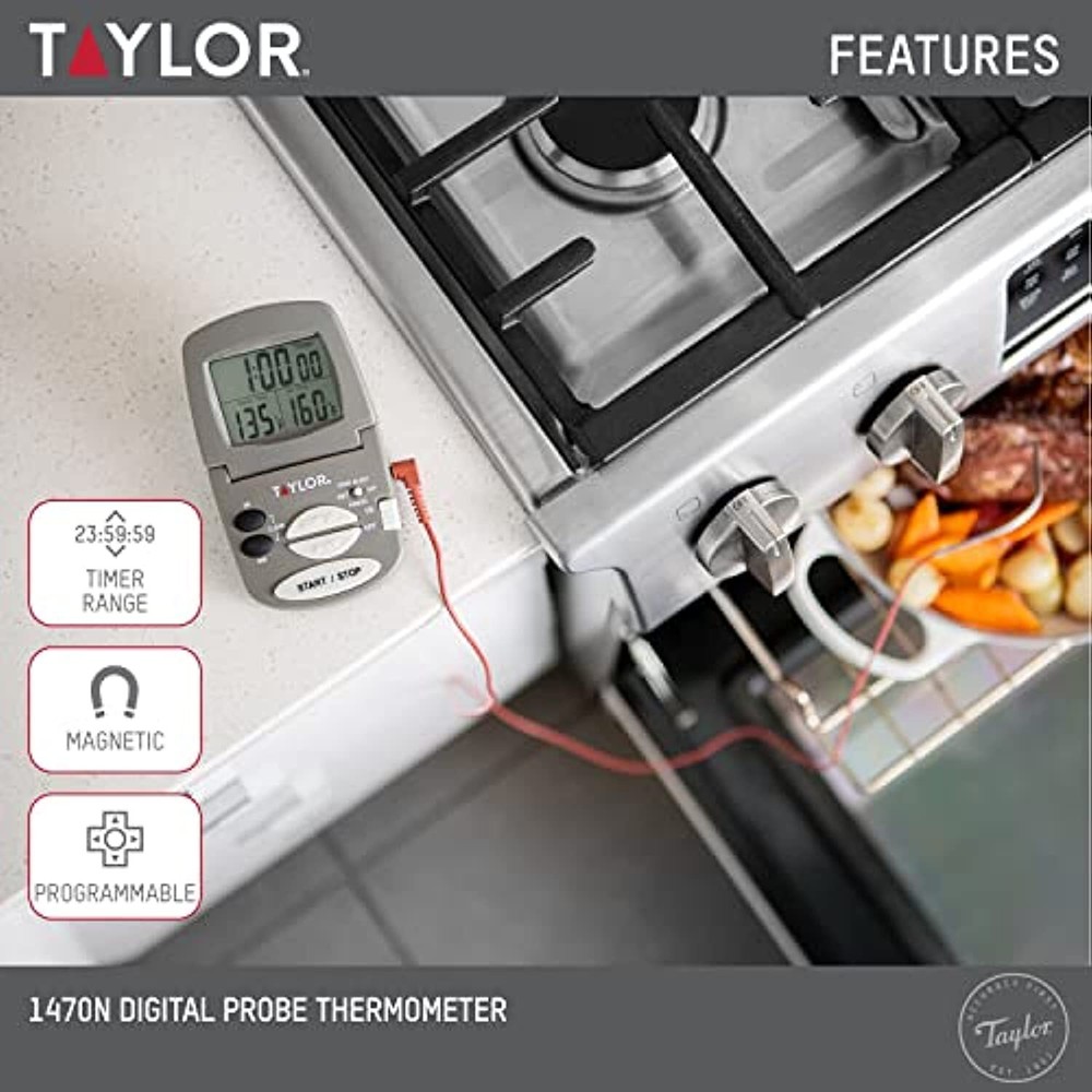 Taylor Precision Products Programmable with Timer Instant Read Wired Probe