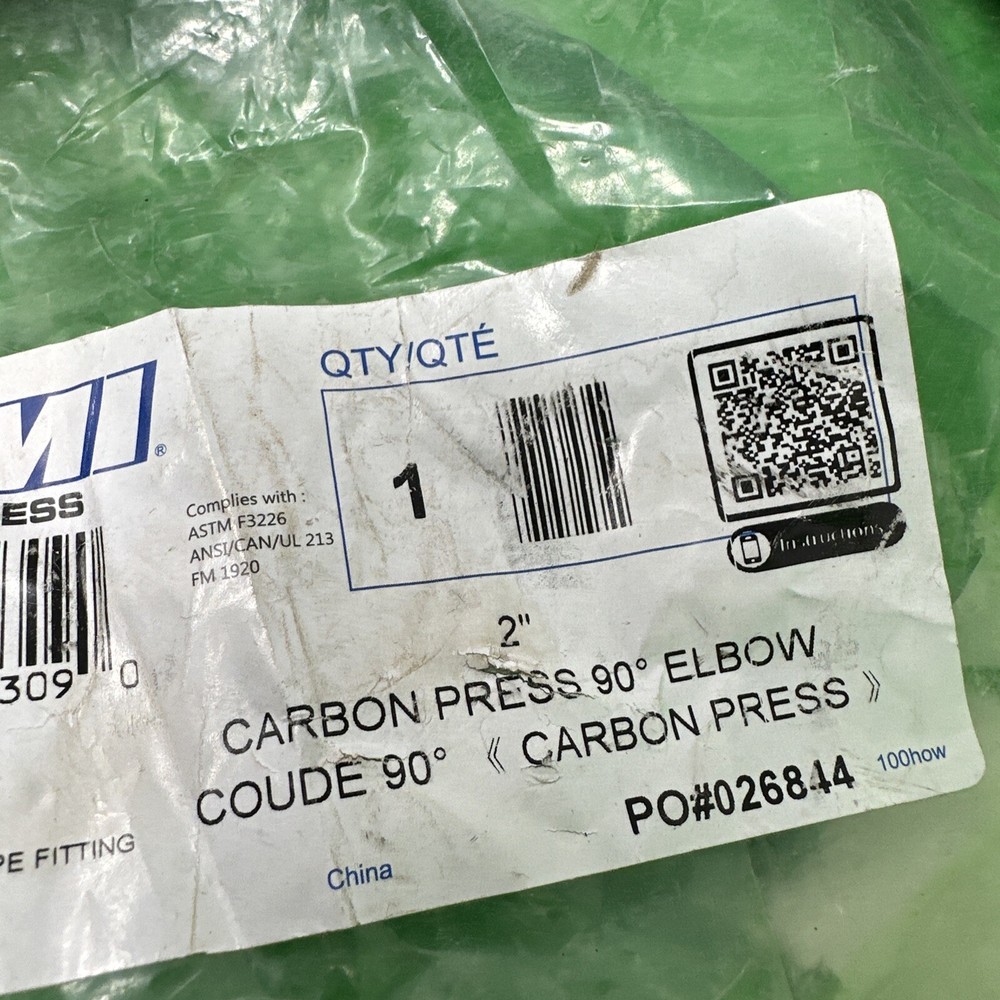 BMI Carbon Press Fitting, 90° Elbow, 2"