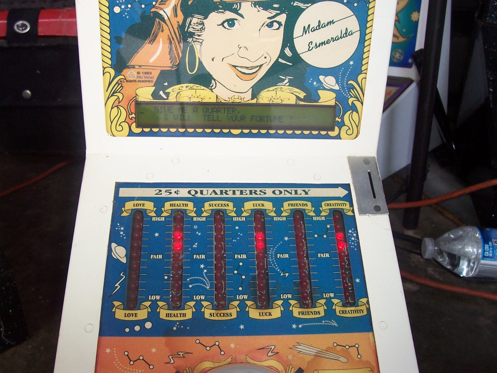 Mr Vend THE GYPSY FORTUNE TELLER Game Arcade .25 Cent - Works GREAT RARE!