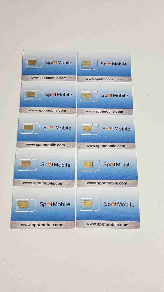 10 Pack Spot Mobile Commissionable Sim Card - No Plan - Full Size Sim