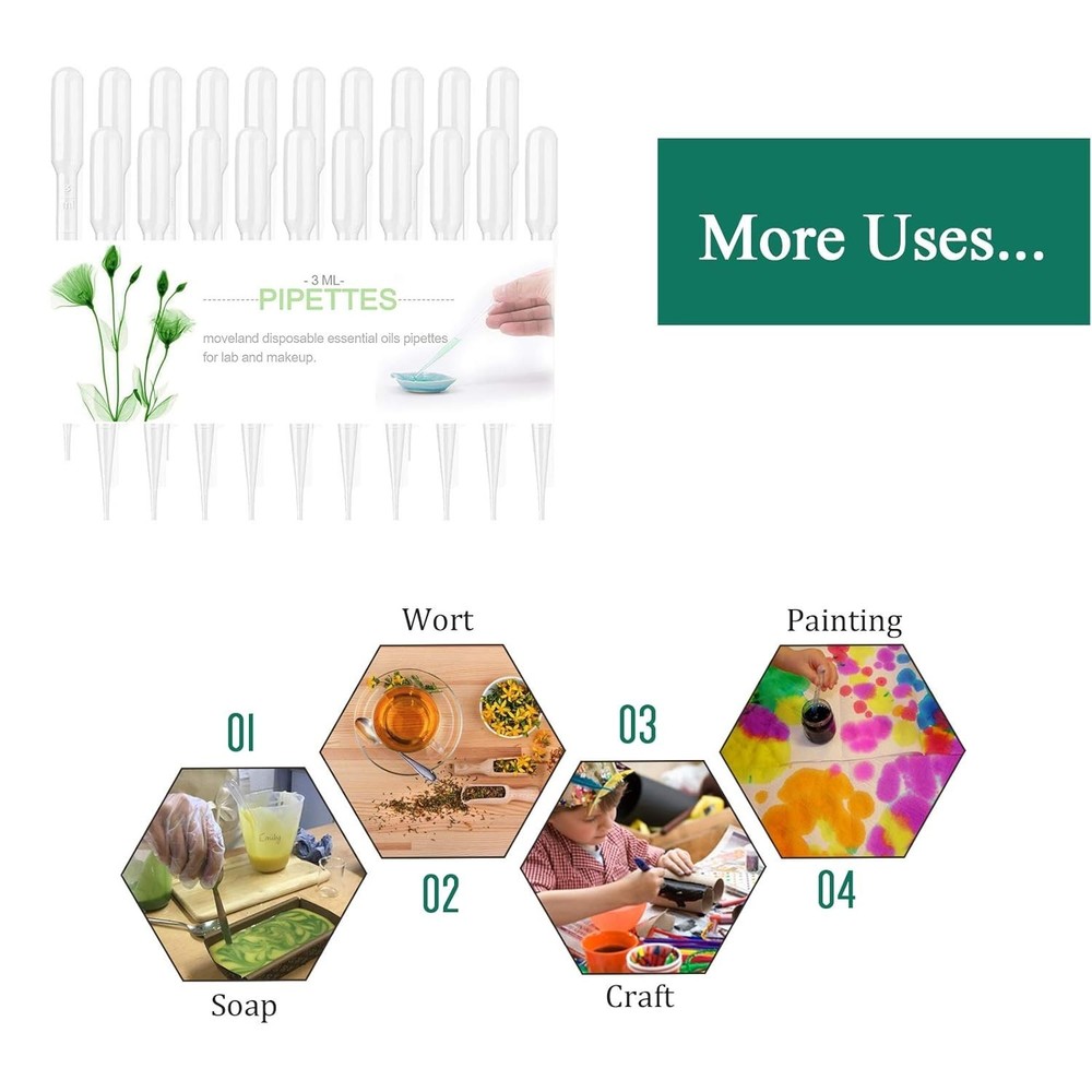 Calibrated 3ml Disposable Pipettes - Ideal for Safe Science & DIY Projects