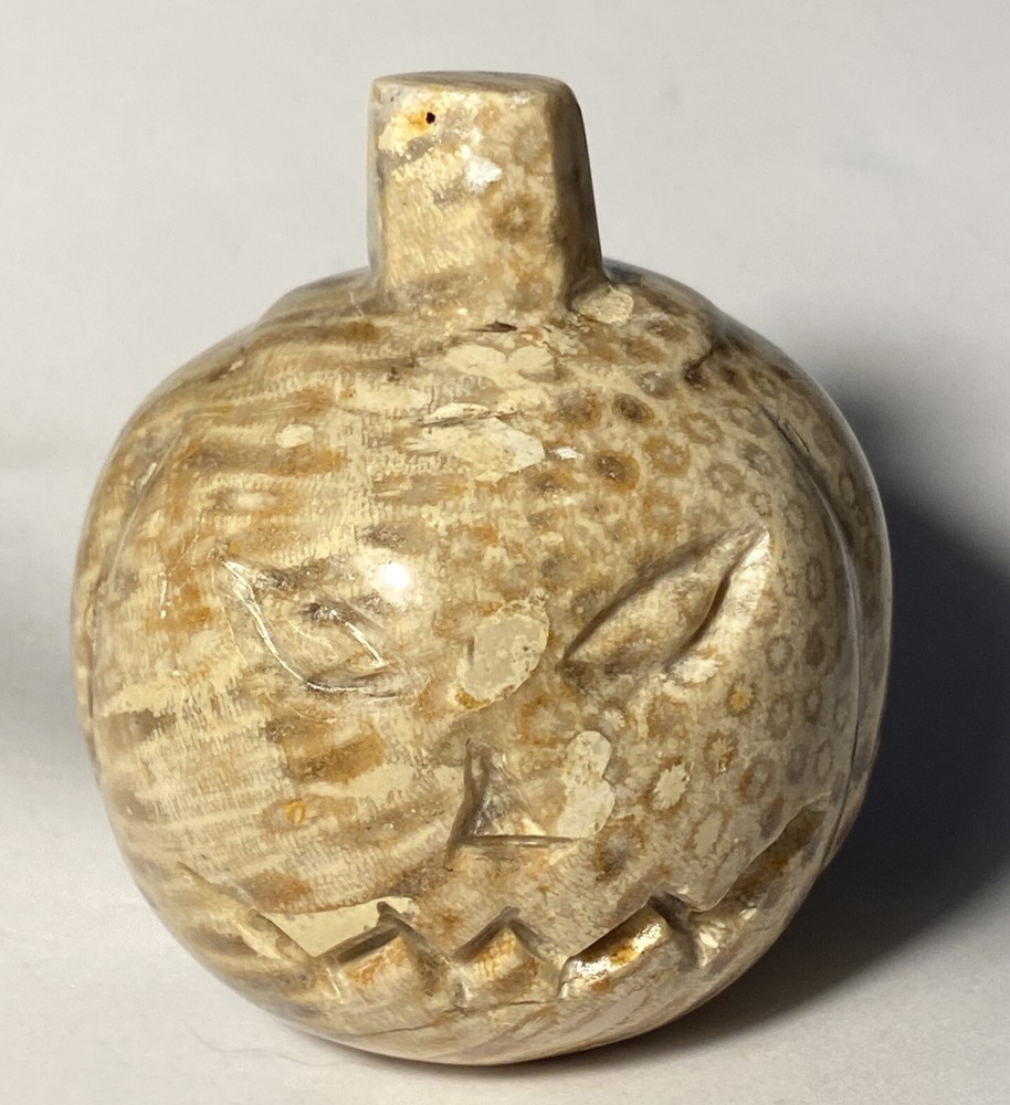 Agate Stone Jack o Lantern Pumpkin Sphere 2” diameter #2