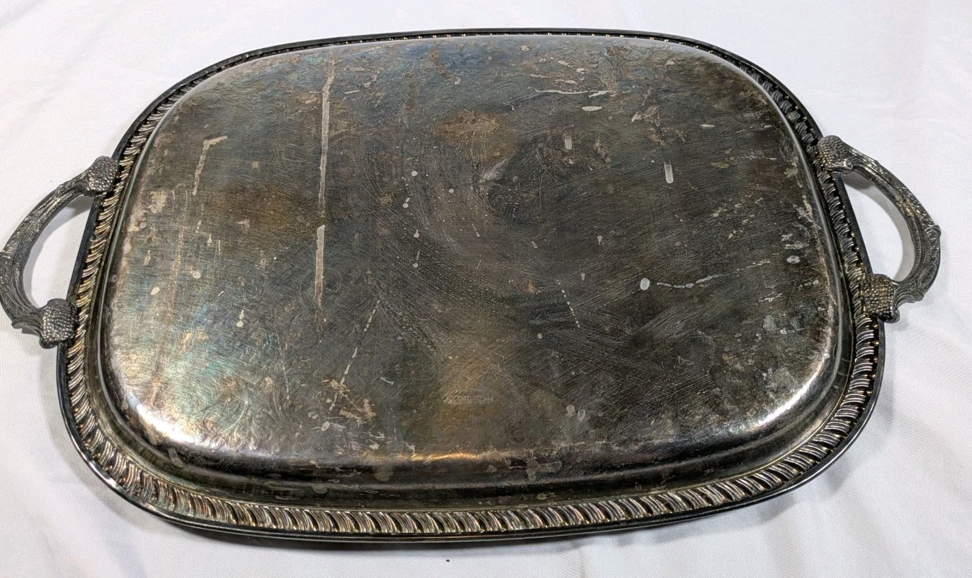 Vintage Silverplate Serving Tray Leonard Silver MRRS Mfg Corp Made In USA