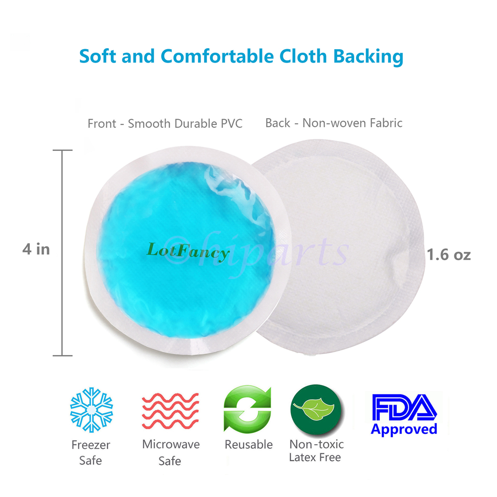 6Pcs Small Round Ice Gel Pack Hot Cold Therapy Heating Cooling Cloth Backing Kit