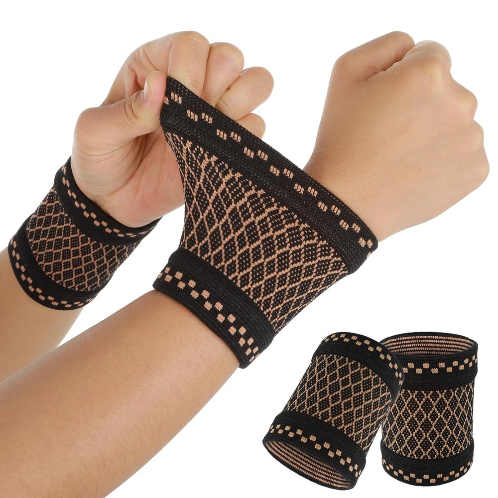 Copper Wrist Compression Sleeve, Brace Support Wrap M