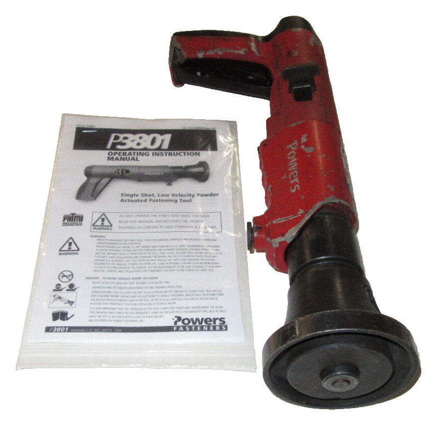 Powers Fasteners P3801 Low Velocity 3/8" Powder-actuated Tool Single Shot Tool