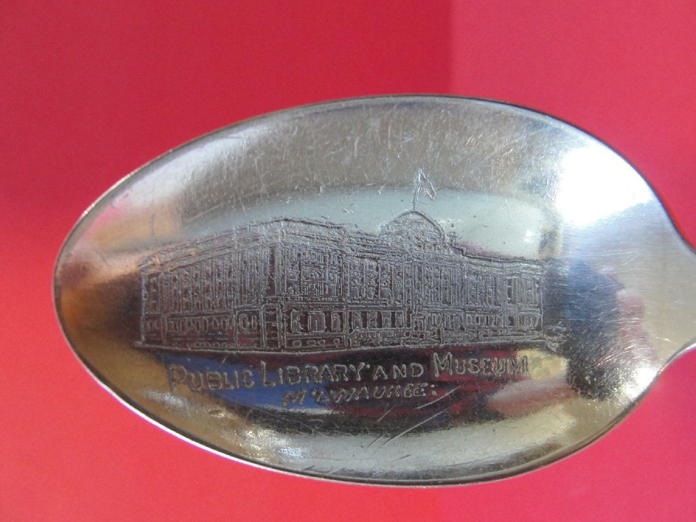 Silverplate Stratford Silver Co Souvenir Library Museum Milwaukee Lilyta Spoon