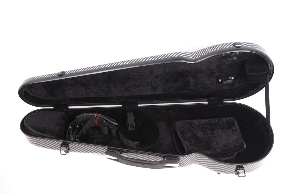 Advanced Black Violin Case 4/4 Hard Shell Light Carbon Fiber Violin Box Strap