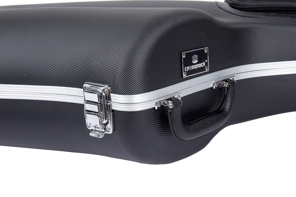 Crossrock ABS Hard-shell Case for Tenor Saxophone-Single Shoulder Strap-Black