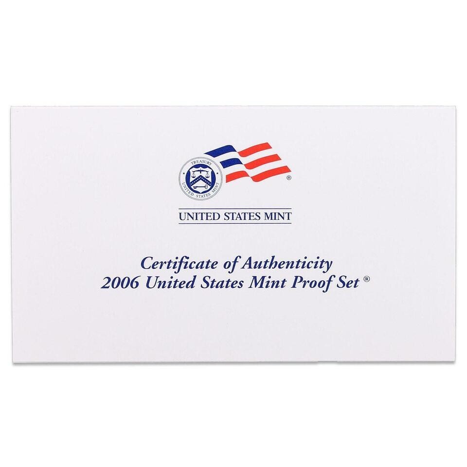 2006 S Proof Set Original Box & COA 10 Coins CN-Clad