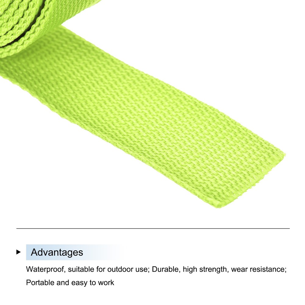 Lightweight Polypropylene Webbing Strap 3.8cm 10 Yard Lime Green