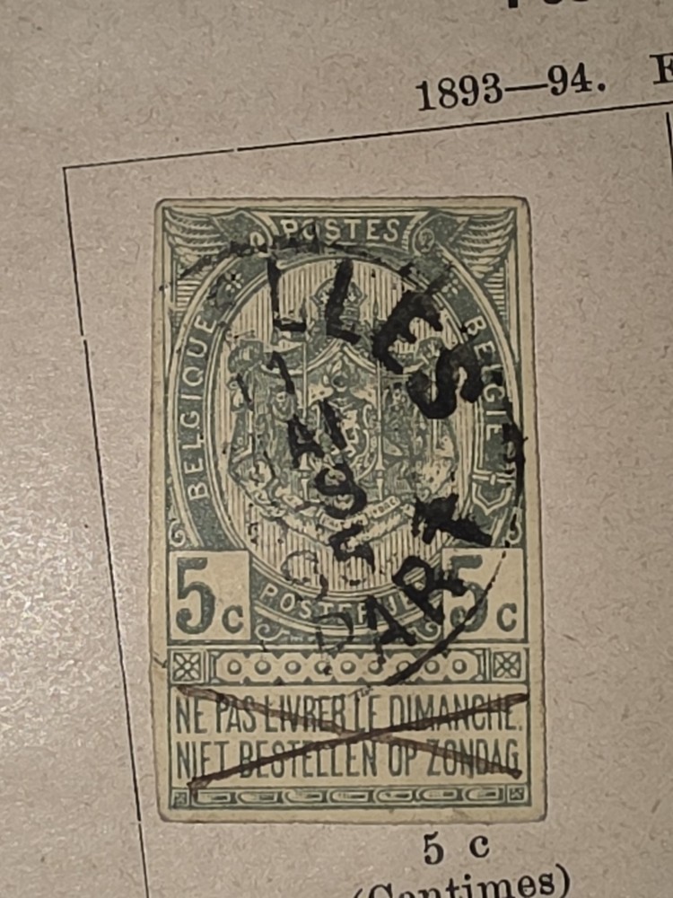 Foreign Belgium 5c Stamp Used - #I489