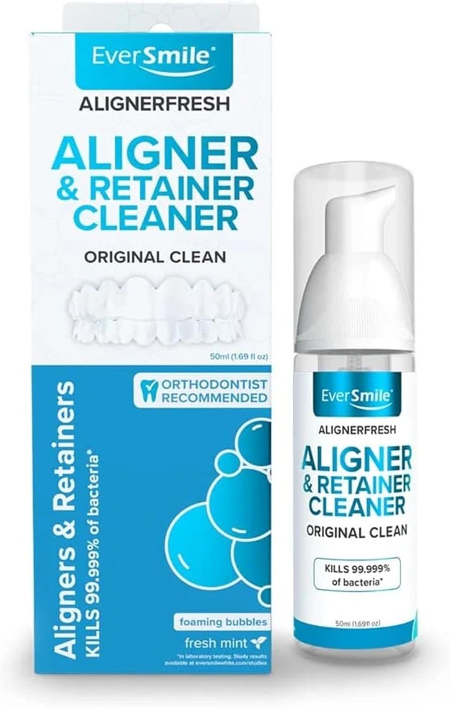 AlignerFresh Mint Foam – Teeth Whitener & Cleaner Compatible with Aligners 50ml