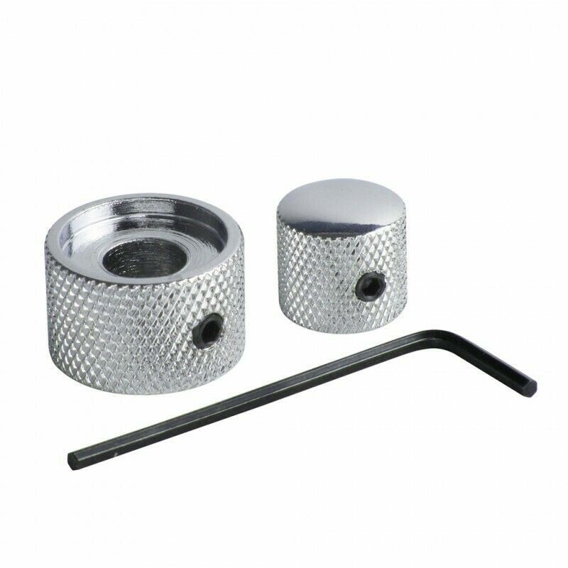 Chrome Stacked Dual Control Audio Knob Concentric