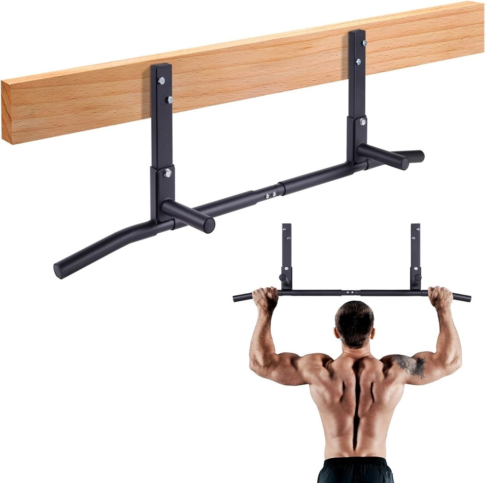 Maximize Your Workouts: 42" Pull Up Bar with Elevated Head Clearance & Supports