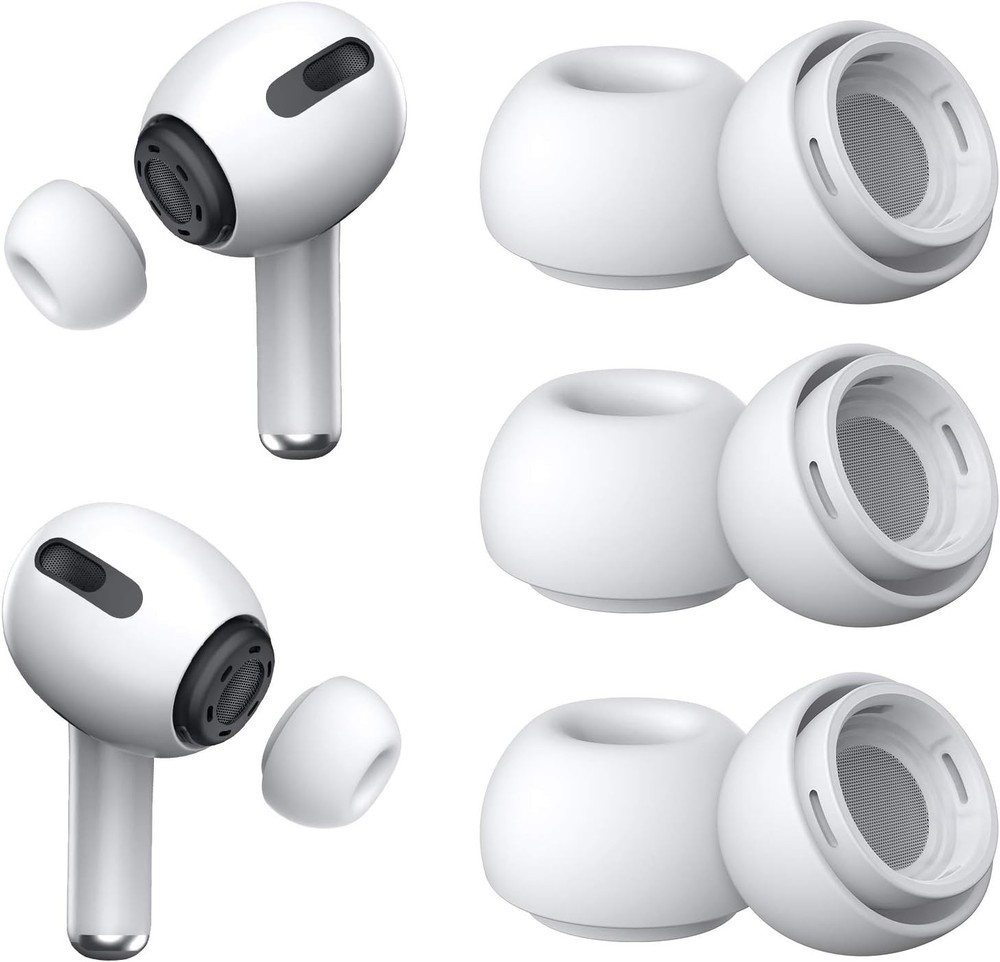 [3 Pairs] Replacement Ear Tips for Airpods Pro and Medium, White