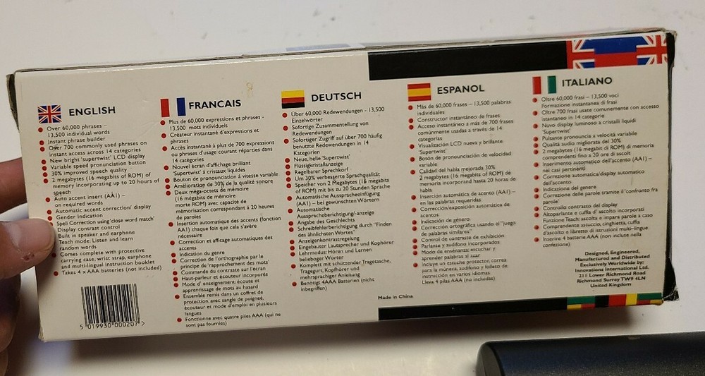 INNOVATIONS Electronic Hand Held INTERPRETER Complete With Case Manual Box CIB