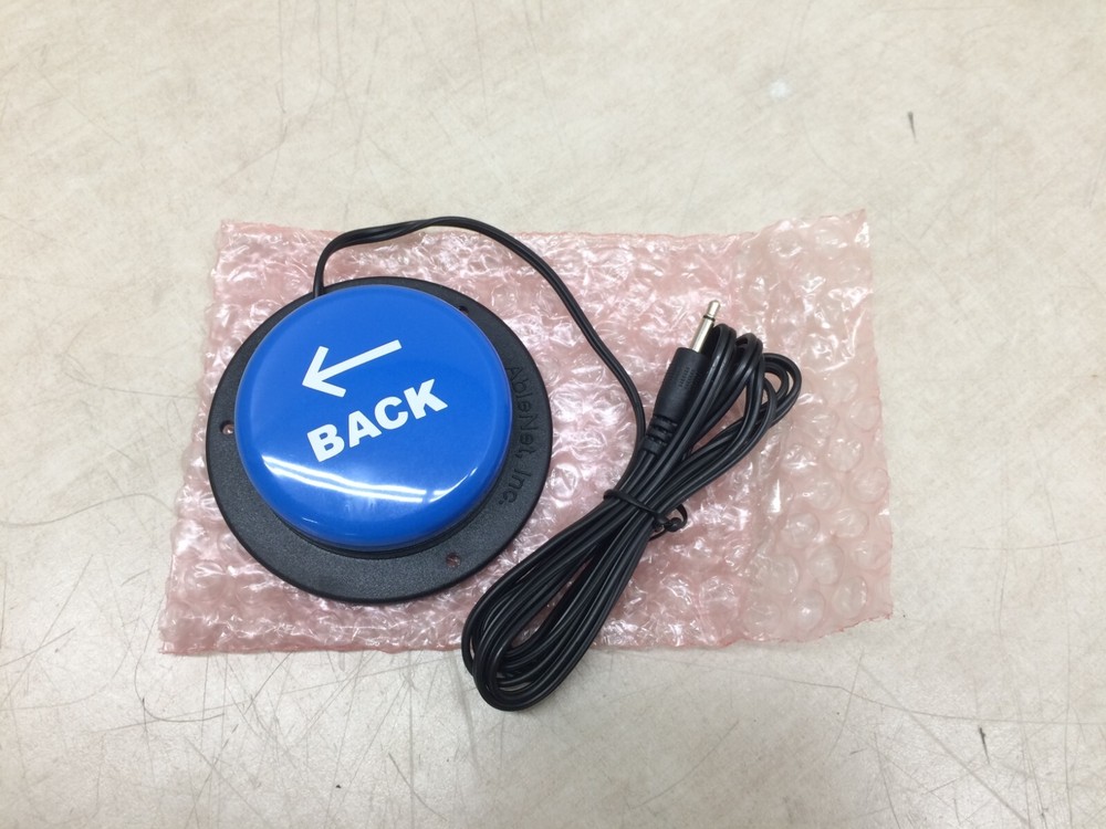 Ablenet Blue "Back" Jelly Bean Switch Button Assistive UAID Inputs
