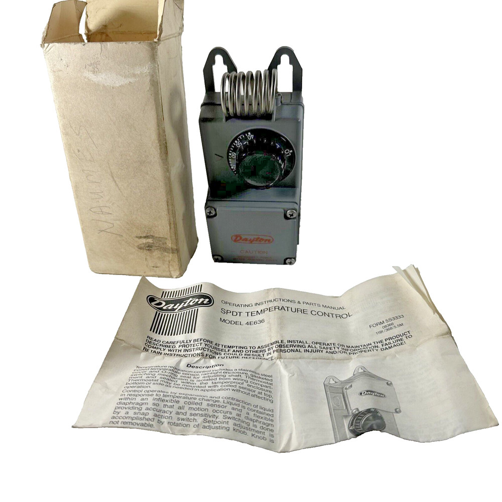 NEW OLD STOCK DAYTON SPDT TEMPERATURE CONTROL 4E-636