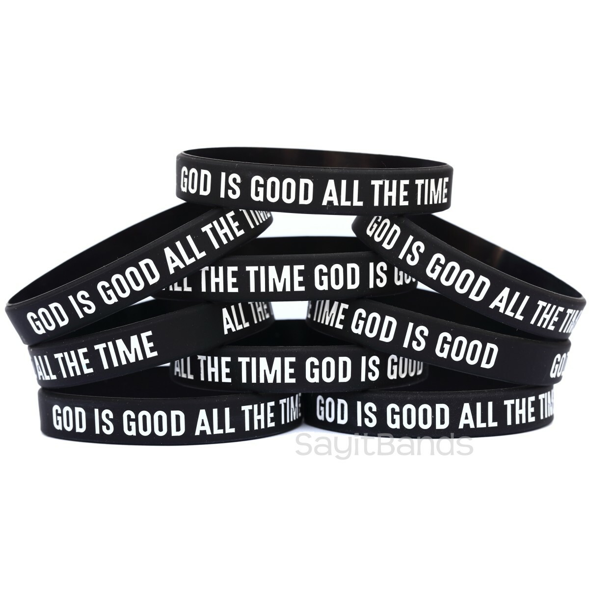 Ten (10) of GOD IS GOOD ALL THE TIME Bracelets - All the Time God is Good Bands
