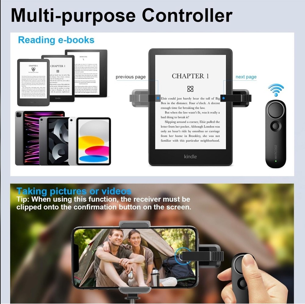 Remote Control Page Turner Compatible with Kindle Reading Kobo eReaders Wireless