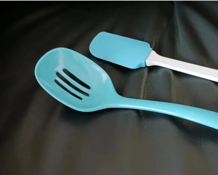 Slotted Spoon and Spatula/Scraper, Blue