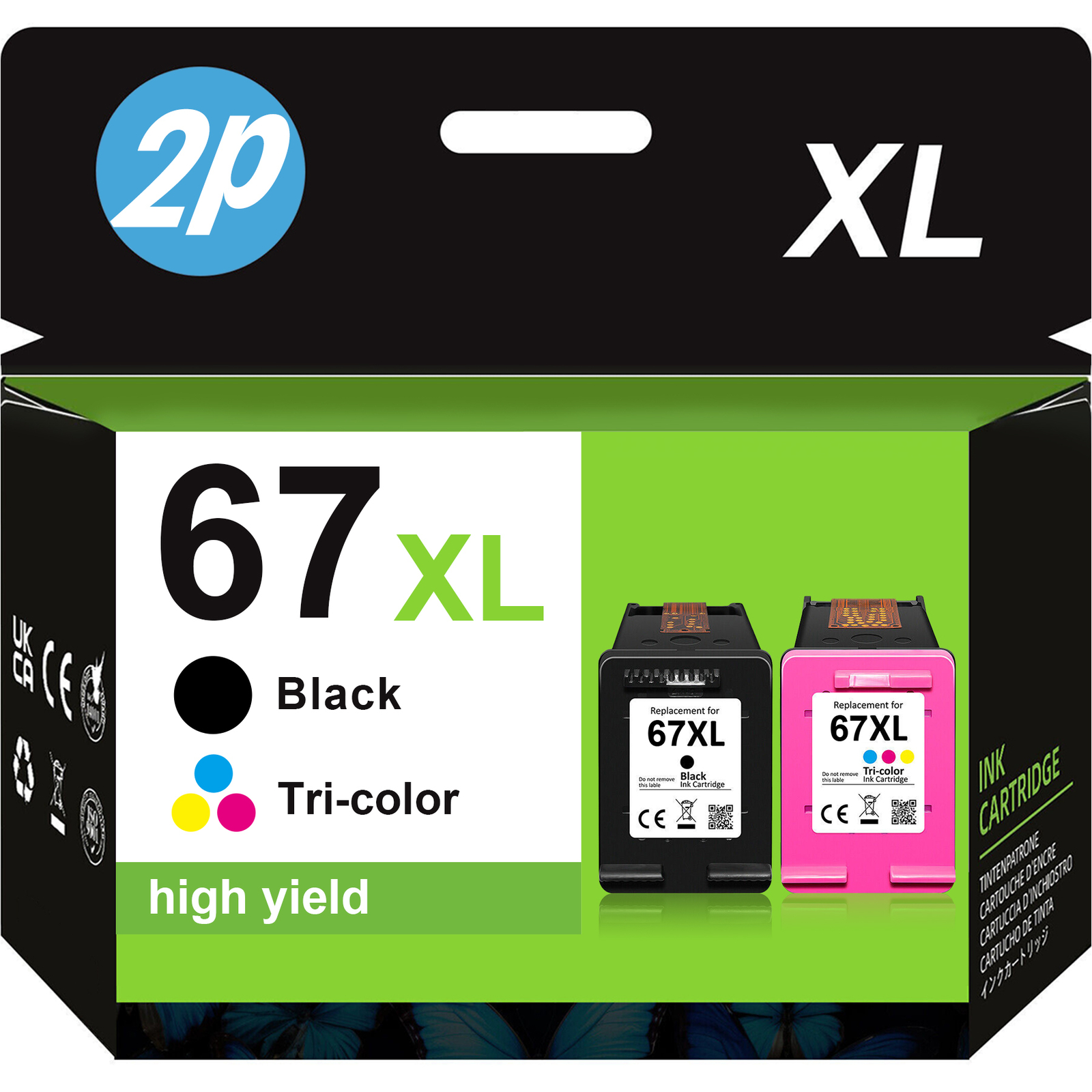 67XL Ink Cartridge for HP 67 XL Deskjet 2755 4155 2720e Envy 6010 6055 6020e