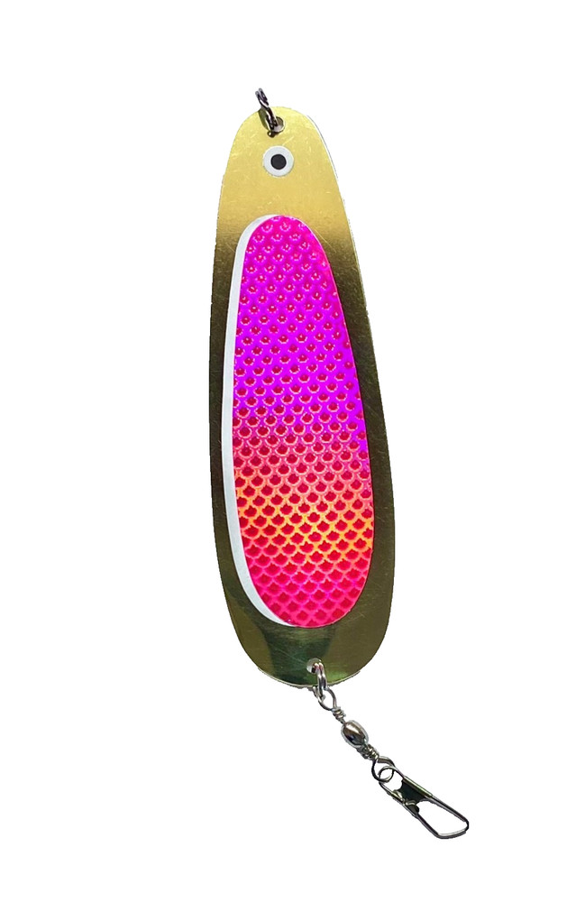 Kokanee Dodger: uv PINK PRISM / brass