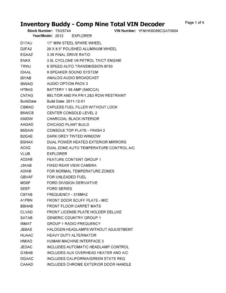 EXPLORER 2012 Transmission Shift 966614