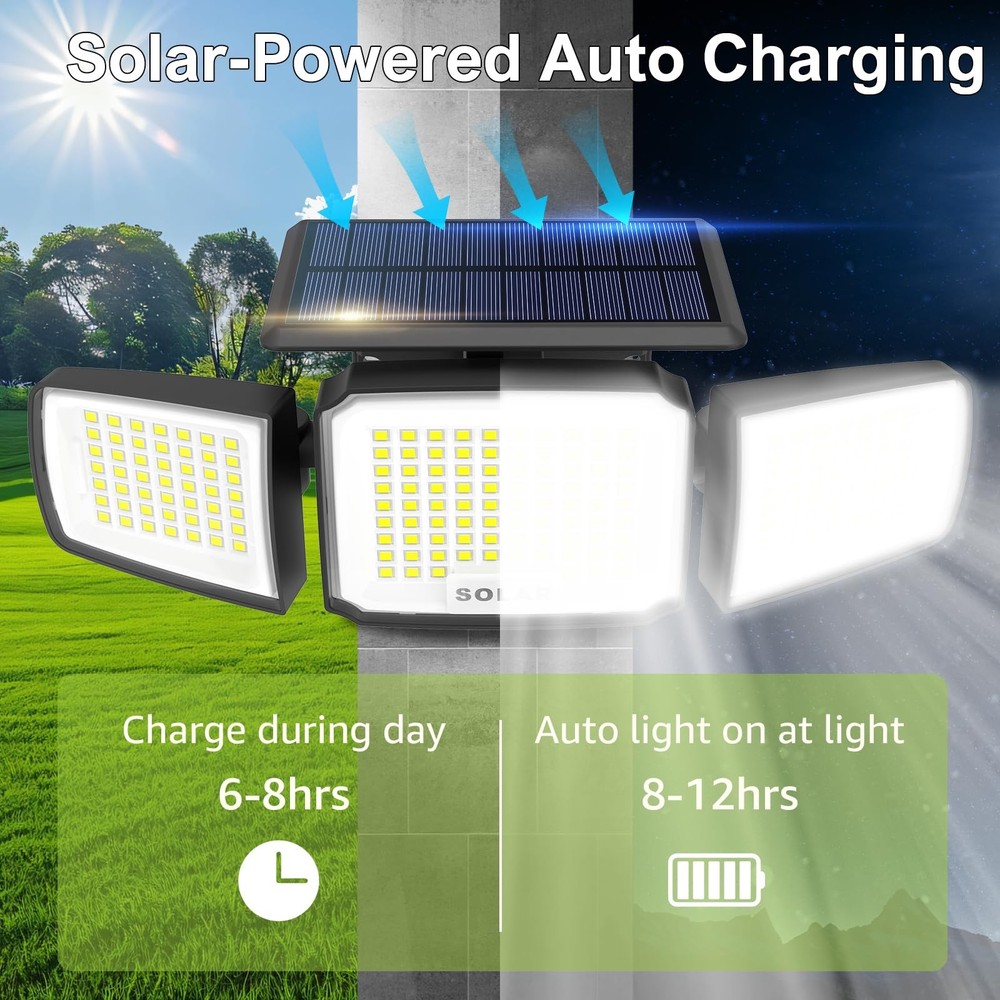 Solar Security Light with Motion Sensor,Super Bright LED,Solar-Motion Lights ...