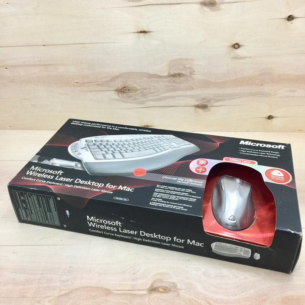 Microsoft Wireless Laser Desktop Ergonomic Curve Keyboard & Mouse 6000, Mac
