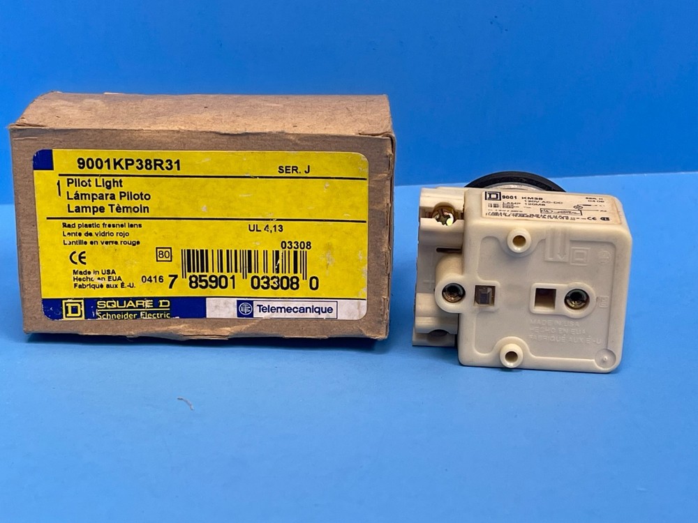 NEW Square D 9001KP38R31 30mm, 120V AC/DC, Red Pilot Light