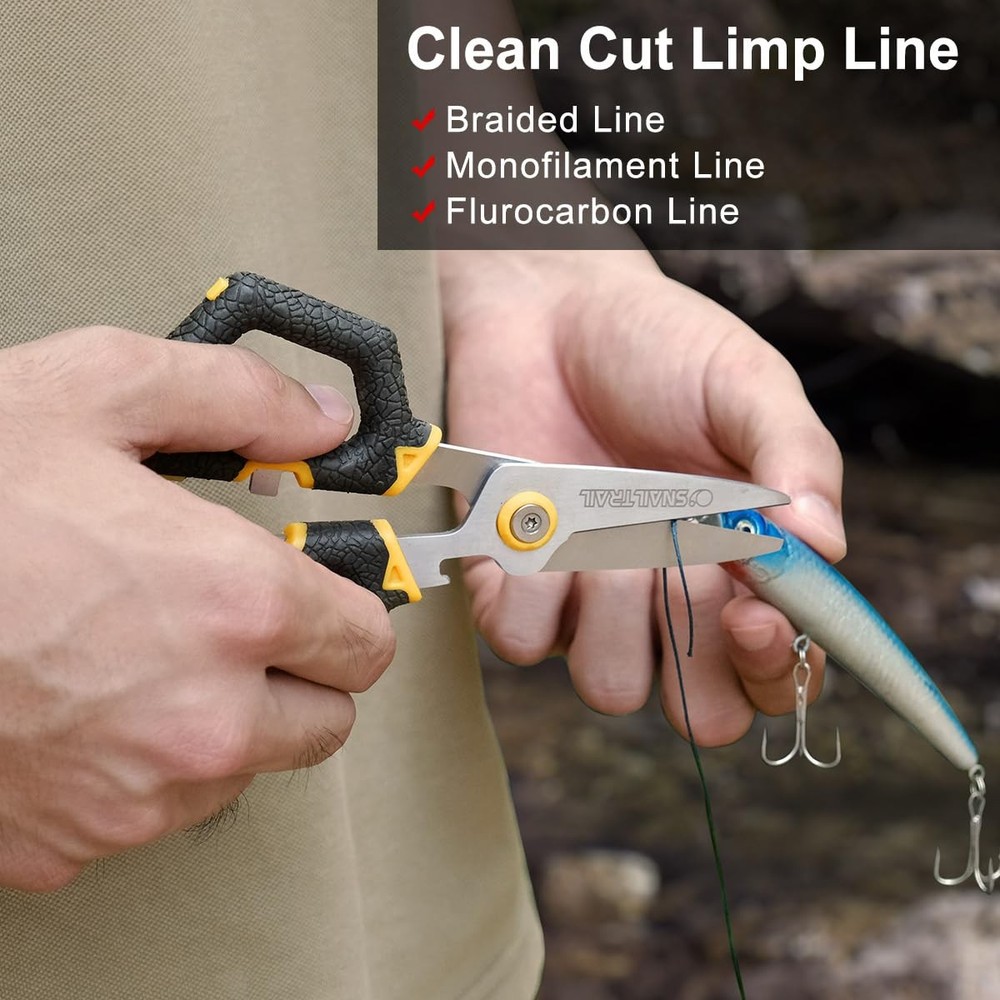 Fishing Line Stripper & 6"Scissors Kit Built-in Electric Hook Sharpener Portable