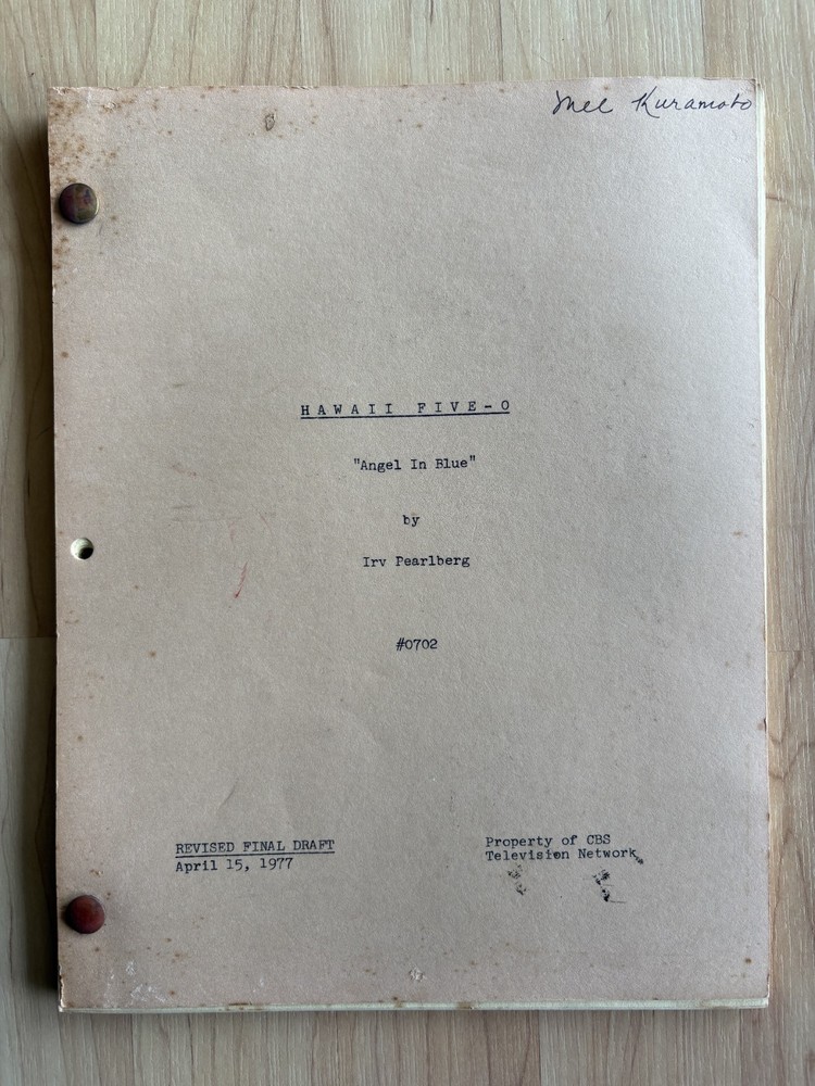 Hawaii Five-O 'Angel In Blue' Original Script Revised Final Draft 1977