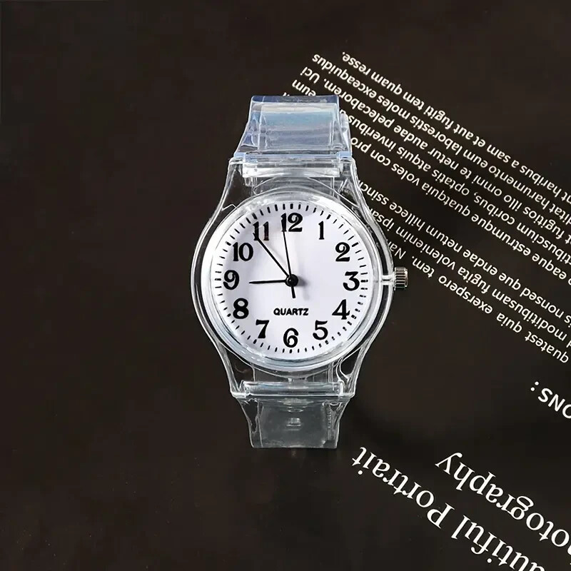 Stylish Digital Watch Transparent Pointer Display Electronic Movement Casual