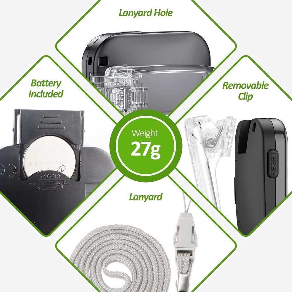 3D Pedometer for Walking, Simple Step Counter Walking with black