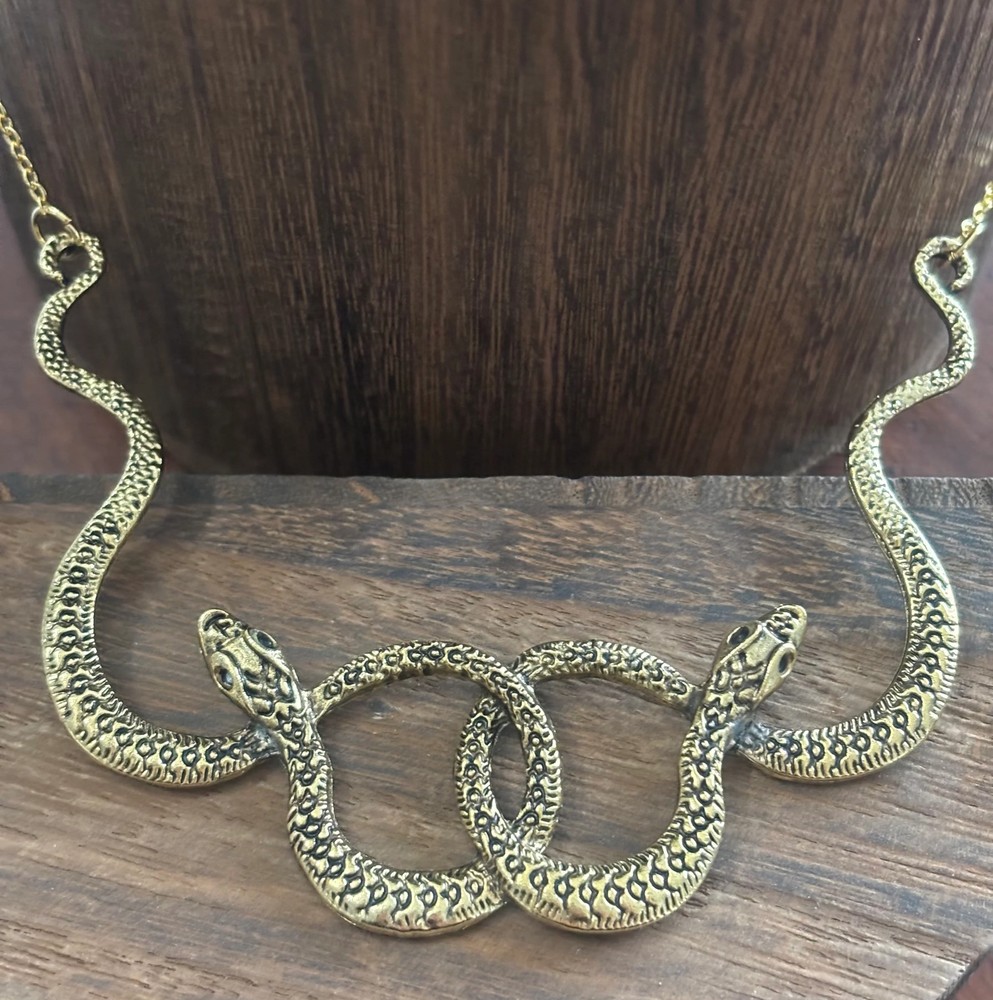 Ophidian Statement Necklace- Gold