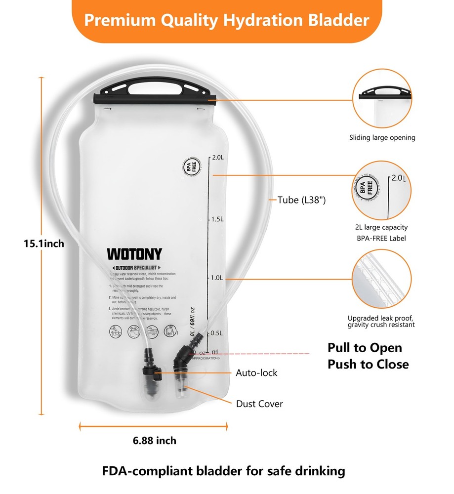 Hydration Backpack with Water Bladder for Hiking Tactical Hydration Pack for ...