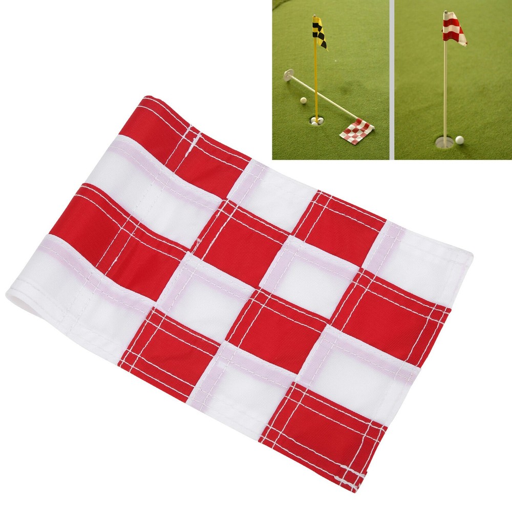 Checkered Backyard Practice Hole Pole Cup Flags Putting Green Flags