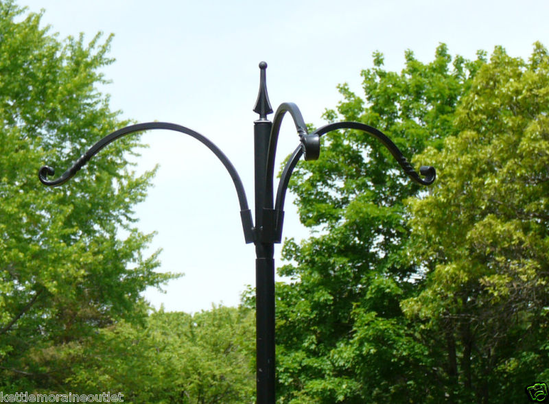 Erva Wrought Iron 3 Arm Hanger 12" Reach for Bird Feeders Plants for 1" Pole
