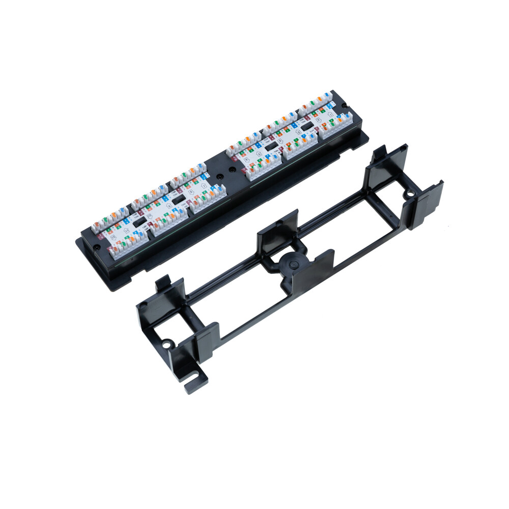 12 24 48 Port CAT6 RJ45 110 Network Patch Panel Surface Wall Mount Bracket