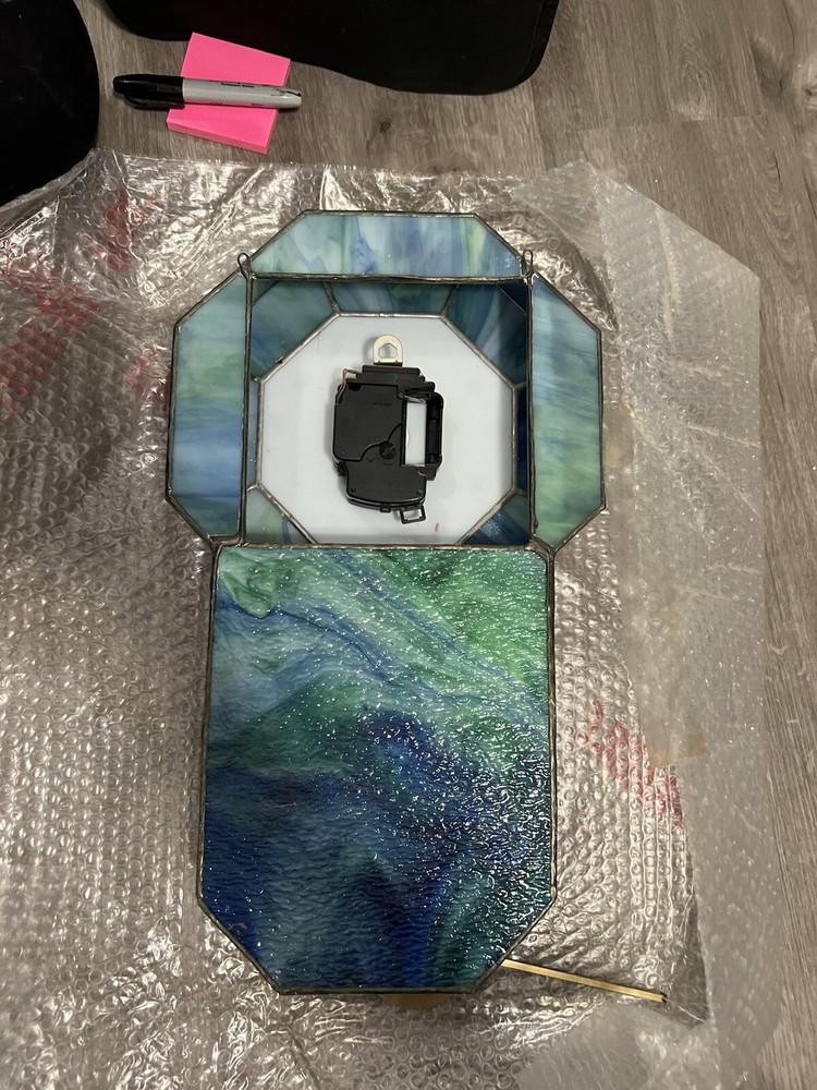 Vintage stained glass clock