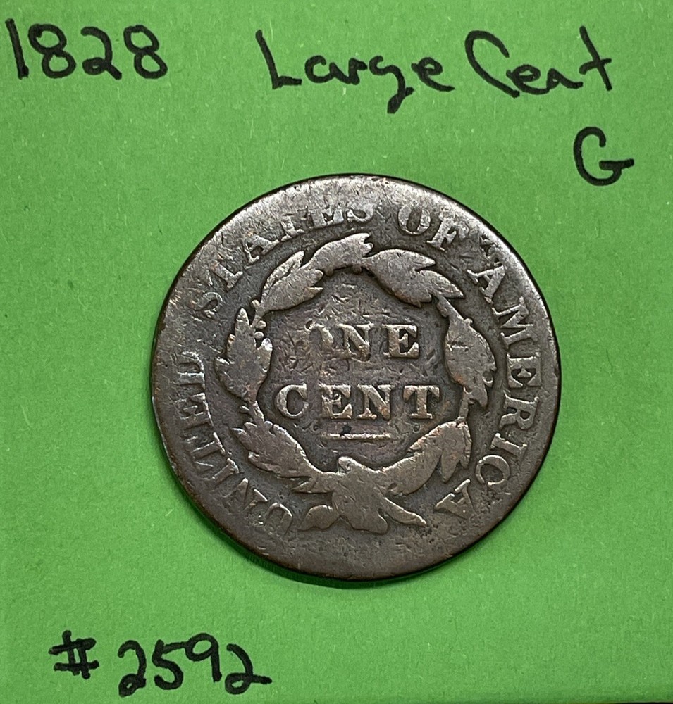 1828 Large Cent 1c Good