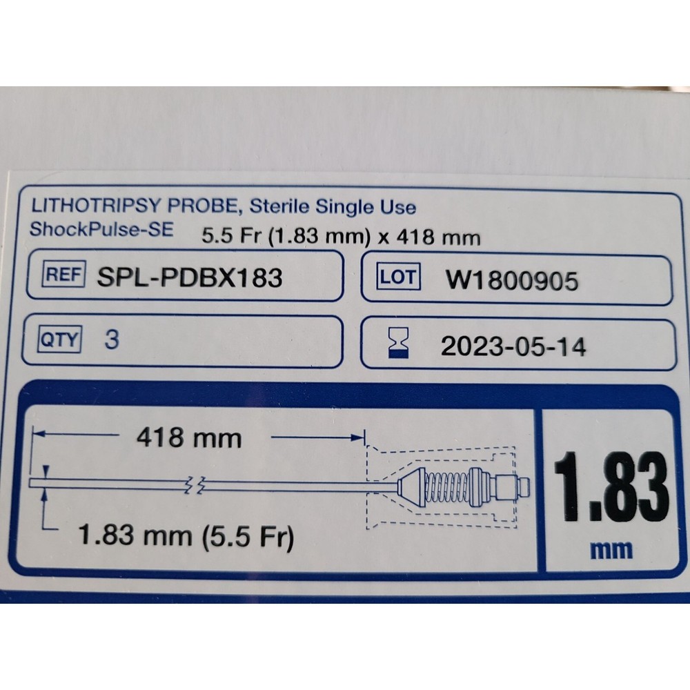 Olympus SPL-PDBX183 Lithotripsy probe 1.83 STERILE SINGLE USE ShockPulse-SE 3pc