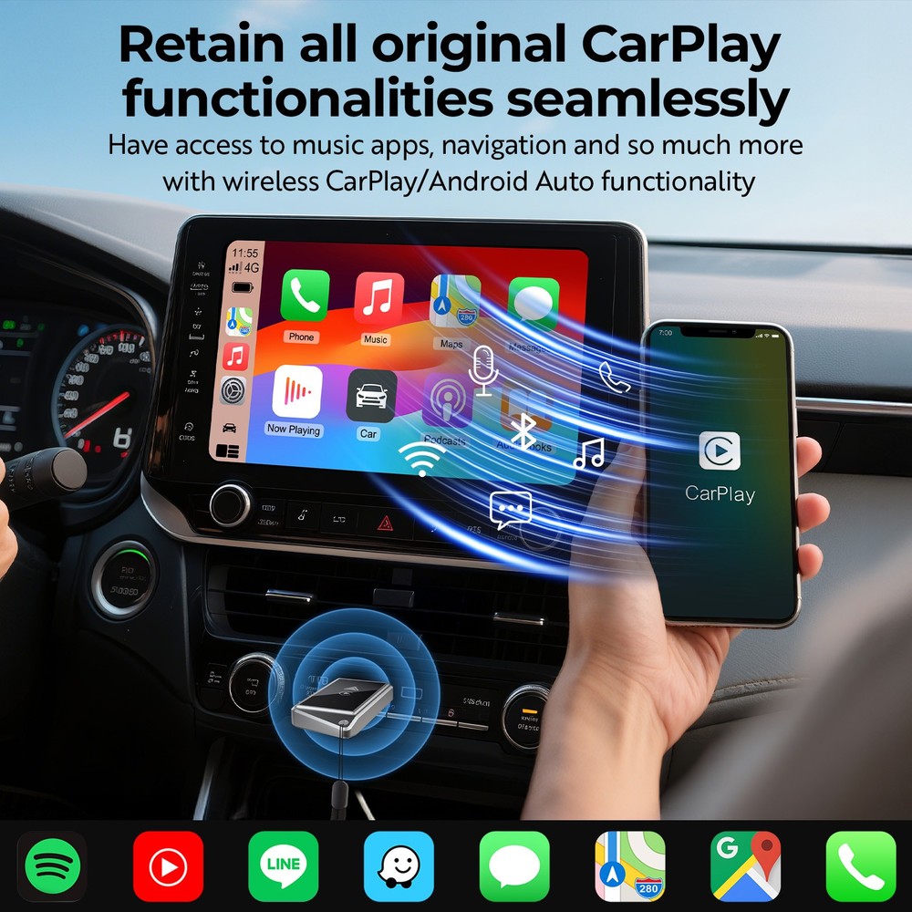 USB Wireless CarPlay Adapter Android Auto Wireless Adapter for iPhone Android