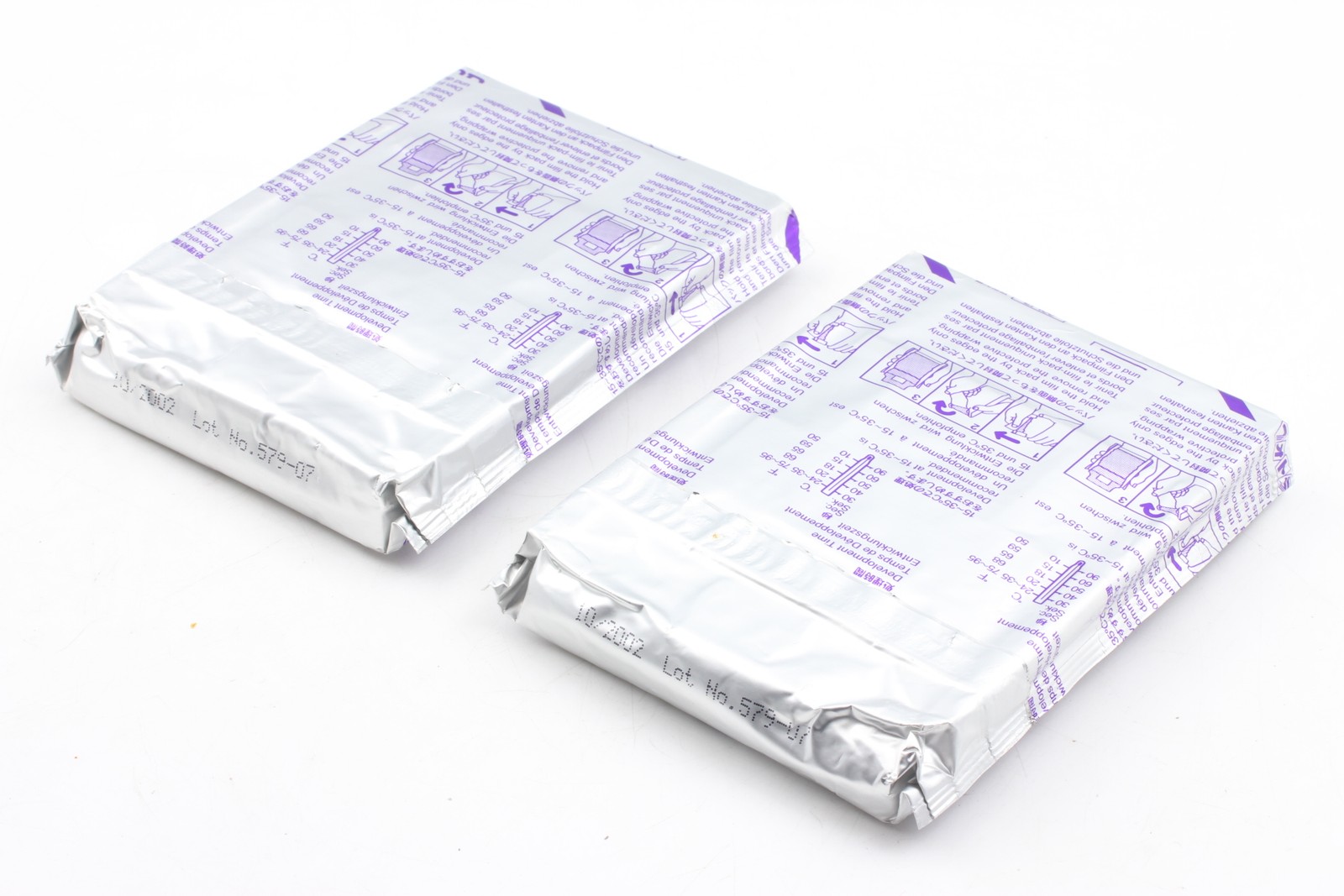 [Unused] 2 packs Fujifilm FP-100B 4x5 Super Instant B&W Film Expired 2002 JAPAN