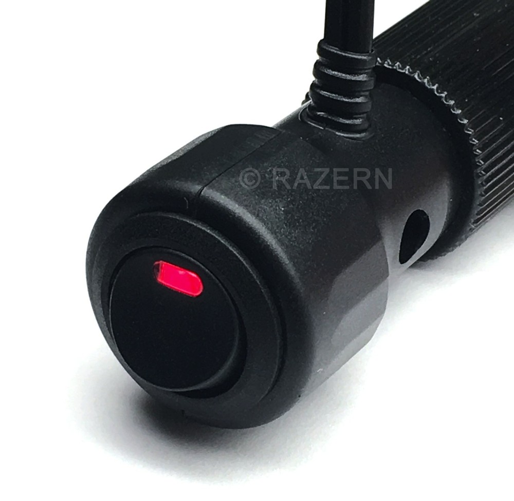 12V DC 8A Car Cigarette Lighter Socket Accessory Plug On/Off Switch LED 10' Wire