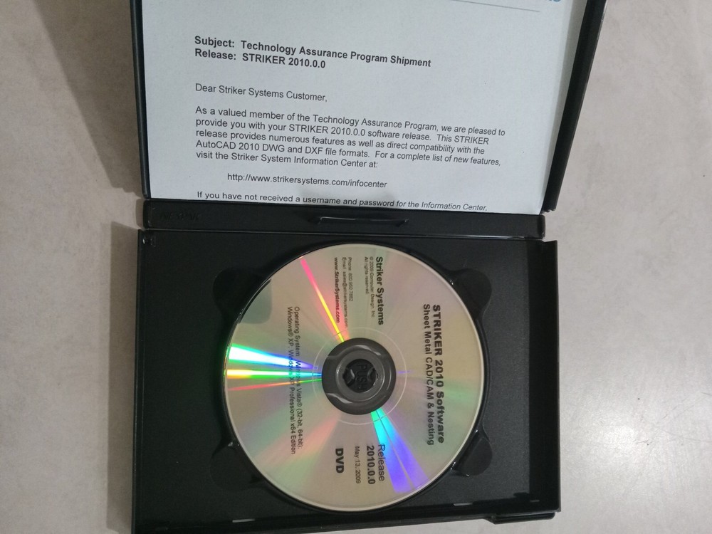 Striker Systems 2010 Sheet Metal CAD CAM & Nesting Software Version 2010.0.0